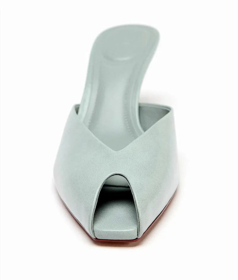 Brand High Heel Slippers Women High Quality Patent Leather