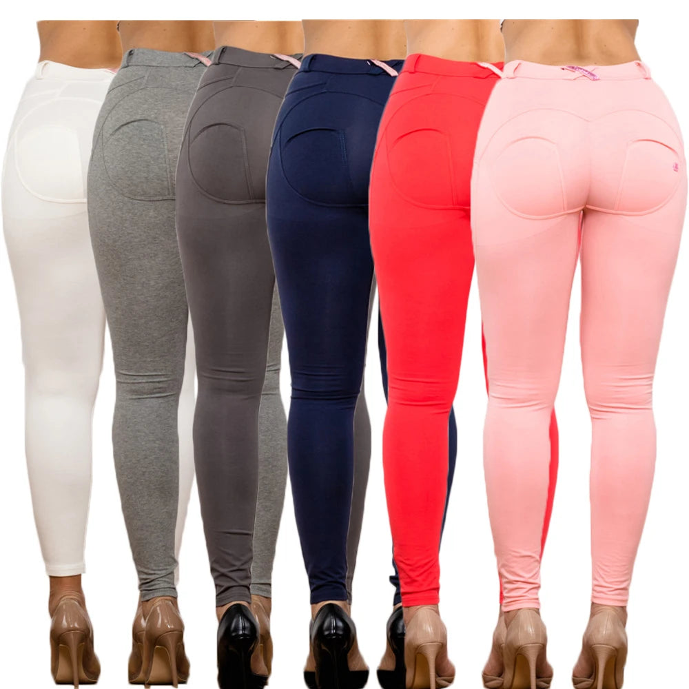 Melody Women's Skinny Pants Solid Color Stretch Slim Pencil
