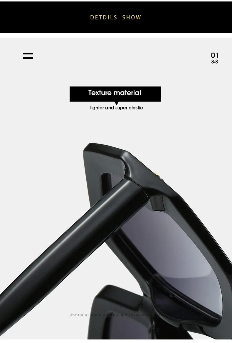 KAMMPT Oversized Men Sunglasses Fashion Hexagon Frame Gradient Shades Eyewear Women 2023 Trendy Ins Popular Brand Sun Glasses