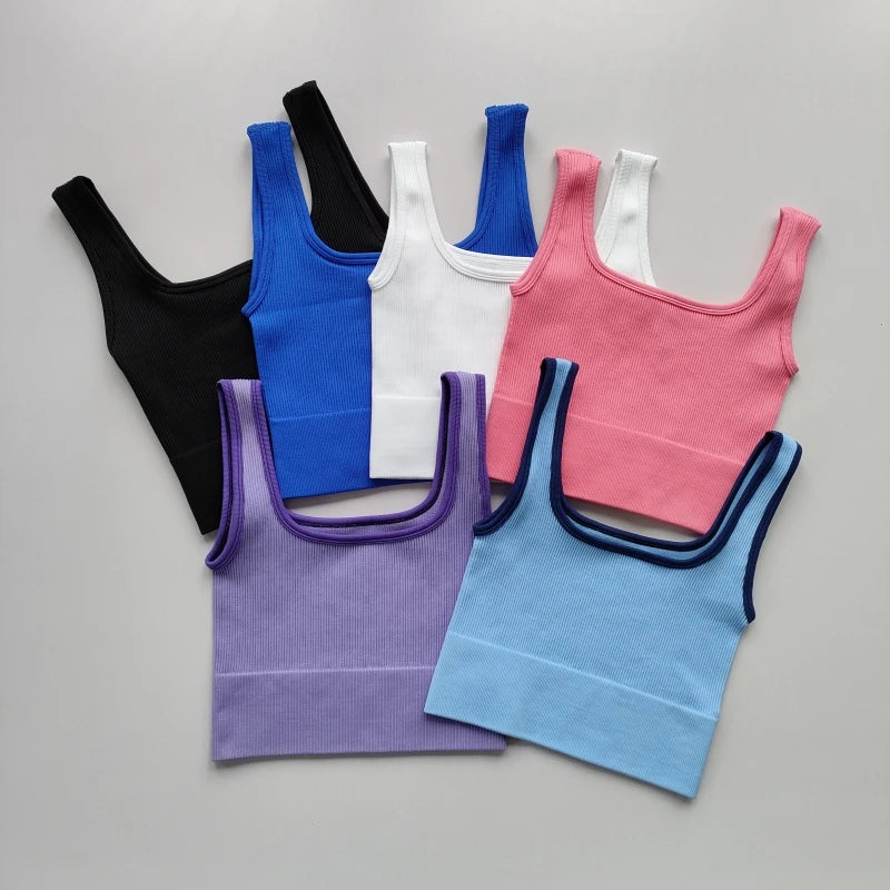 Yoga Vest Women Sports Vest Gym Crop Fitness Running Short Vest