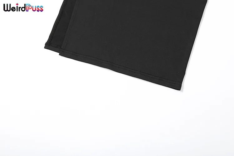 Metal Buckle Dress Hollow Split One Shoulder Skinny Ruched Waistless Midnight Clubwear Maxi Bodycon