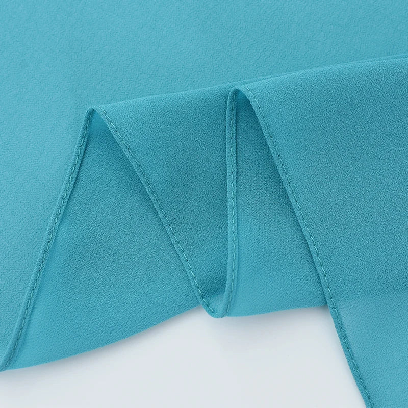 Fashion Pearl Chiffon Hijab Shawls of Muslim Women Solid Color Head Wraps Scarf