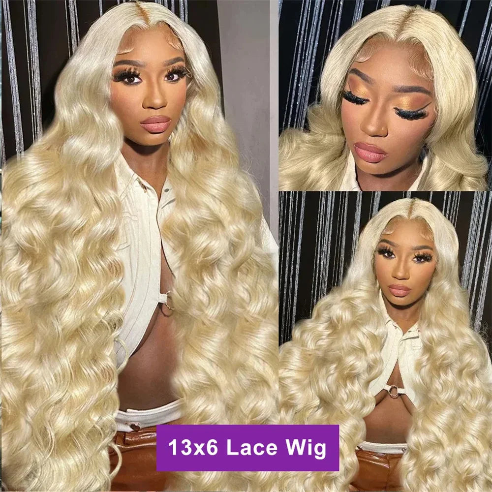 30 Inch Blonde Body Wave Lace Front Human Hair Wig 13x6 HD Lace Human Hair Wig 613 Pre Plucked 13x4 Lace Full Frontal Wigs 100%