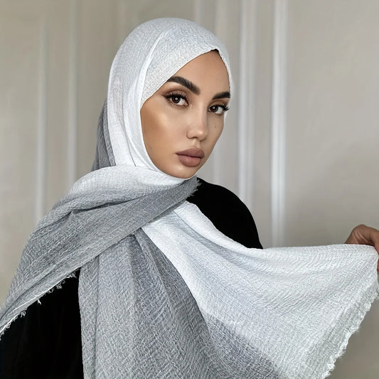 Two Color Crinkle Gradient Color Hijab Tie-Dye - Lena & Miles Exquisite Boutique LLC.