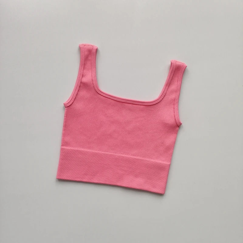 Yoga Vest Women Sports Vest Gym Crop Fitness Running Short Vest