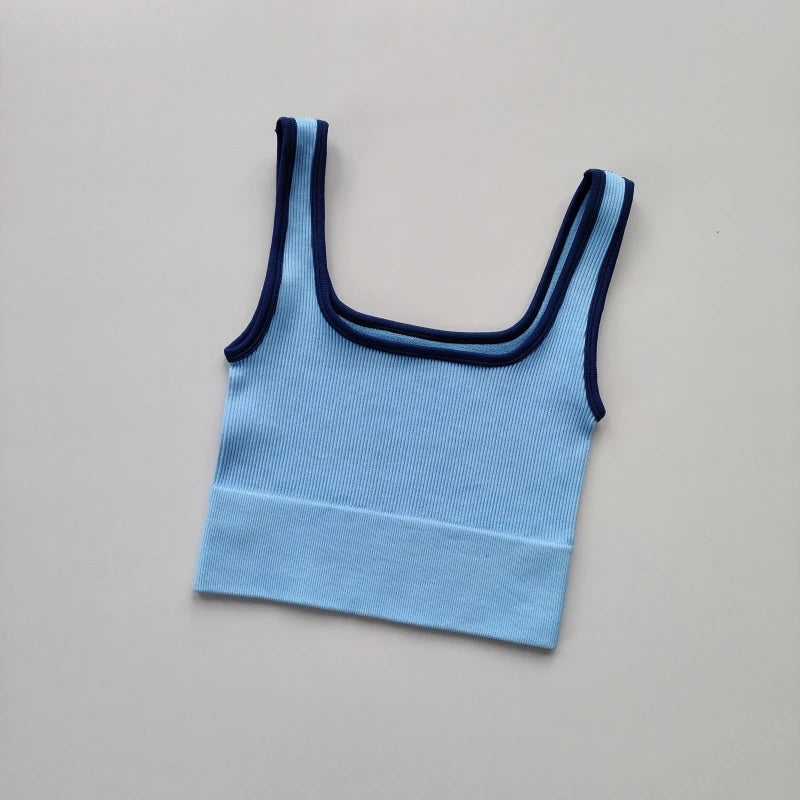 Yoga Vest Women Sports Vest Gym Crop Fitness Running Short Vest