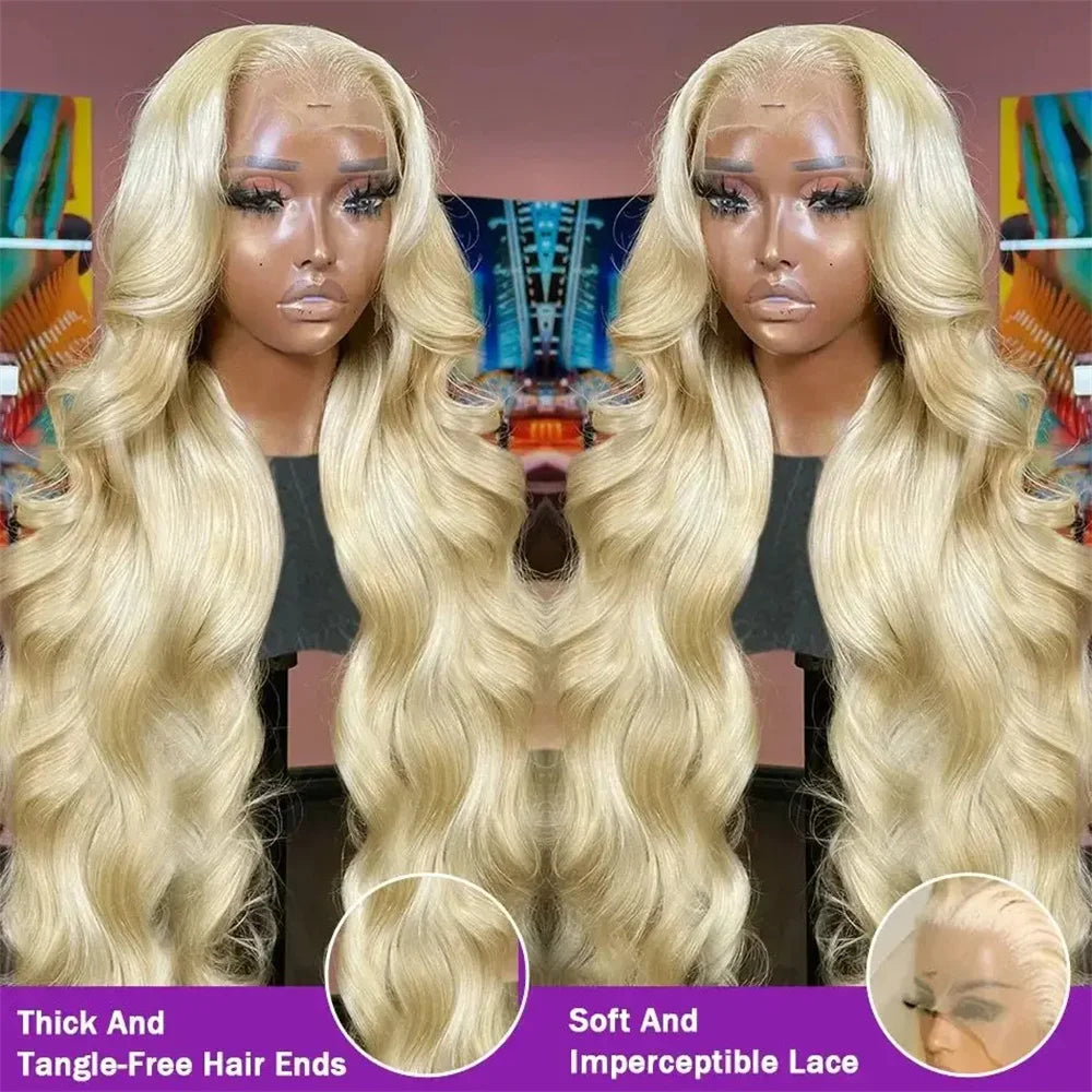 30 Inch Blonde Body Wave Lace Front Human Hair Wig 13x6 HD Lace Human Hair Wig 613 Pre Plucked 13x4 Lace Full Frontal Wigs 100%