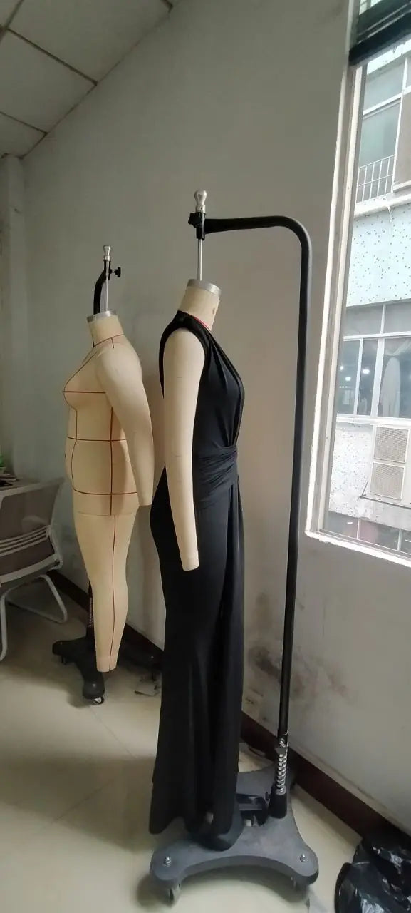 Dress Women Long Dresses Deep V Neck Sleeveless Solid Slim Fit Tight Waist Sexy Elegant