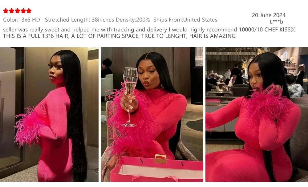 18 46 Inch 200 Density Frontal Wig For Black Women Brazilian Wigs Human Hair 5x5 Bone Straight HD Transparent Lace Front Wigs