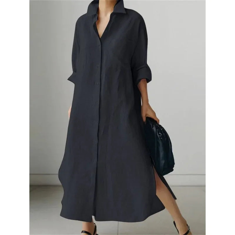 Women's Casual Loose Long Sleeve Abaya Open Cardigan Dress H701 New Style