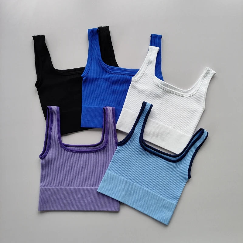 Yoga Vest Women Sports Vest Gym Crop Fitness Running Short Vest