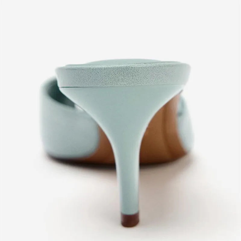 Brand High Heel Slippers Women High Quality Patent Leather