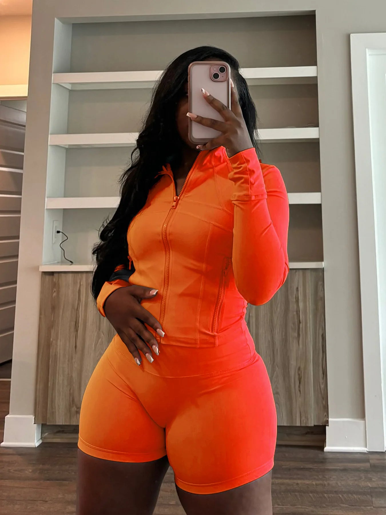 Bodycon Zipper Crop Top Women Tracksuits Sets+Trousers Women Black Gray 2 Two Pieces Matching Leggings Shorts Suits