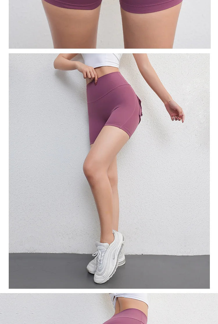 Yoga Fitness Shorts Women Workwear Style Leggings Stretchy High Waist Quick