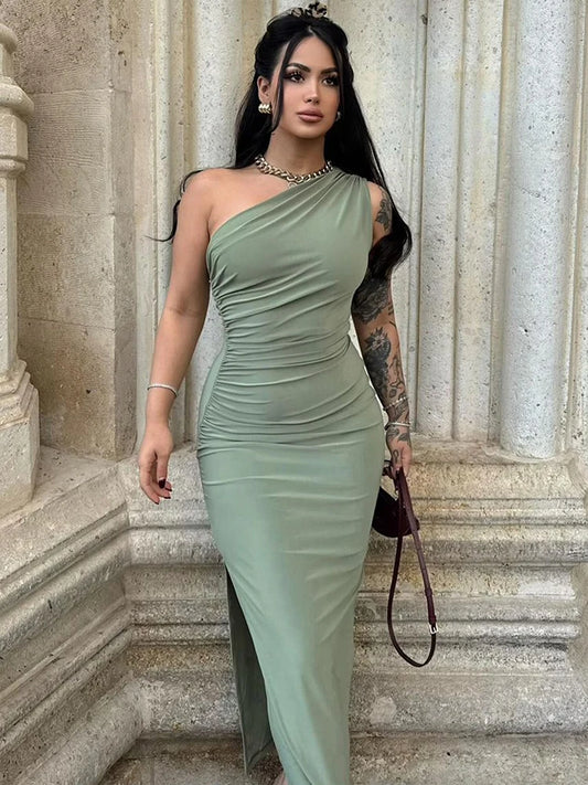 Maxi Dress Women Sexy Split Fashion Sleeveless Backless Slim Dress