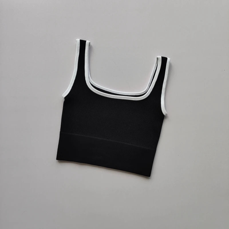 Yoga Vest Women Sports Vest Gym Crop Fitness Running Short Vest