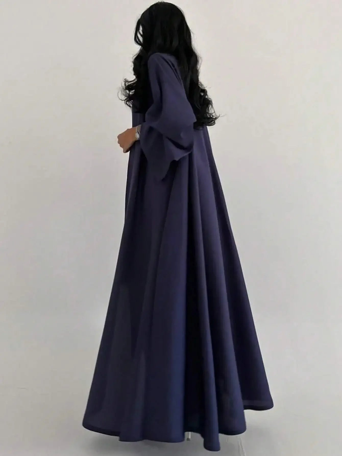 Middle-East Women Full Sleeve Loose Abaya Muslim Islamic Abayas Turkey Kaftans Jilbabs Islamic Maxi Dresses Worn on Both Sides