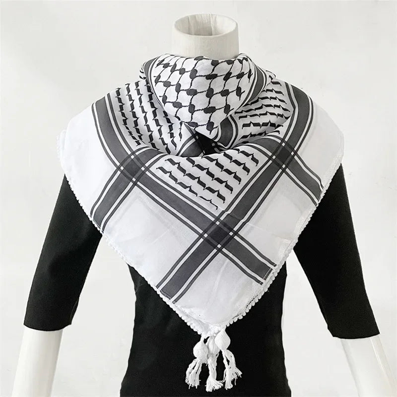 Arab Head Scarf Keffiyeh Middle Desert Shemagh Wrap Muslim Headwear Arabian Costume Scarf For Man - Lena & Miles Exquisite Boutique LLC.