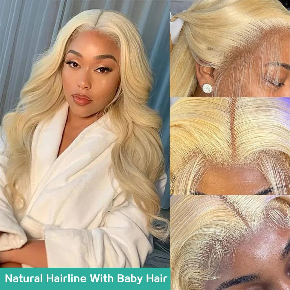 Blonde Body Wave Lace Front Wig HD Transparent 13x4 13x6 Frontal Human Hair 613 Pre Plucked Full Frontal Wigs 200% 40 46 Inch