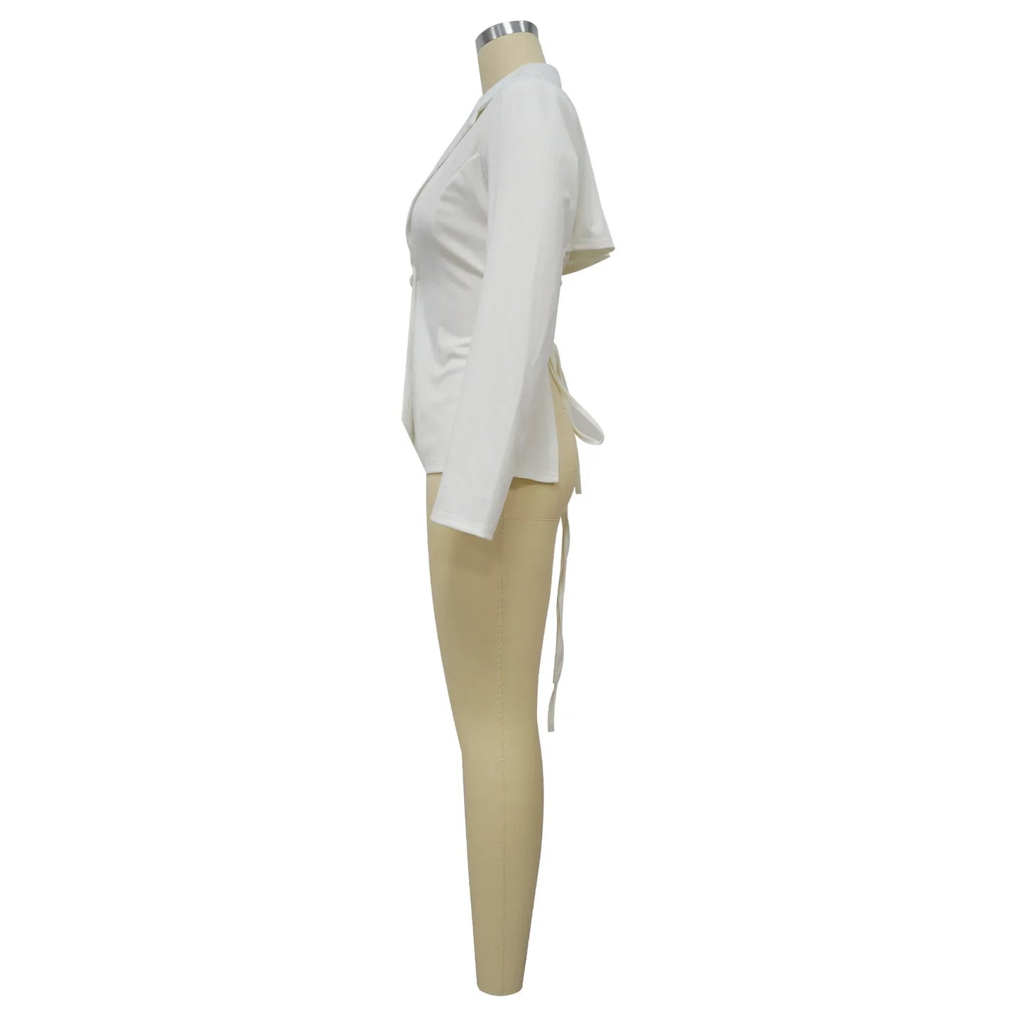 Women Suit Coat Single Button Lapel Deep V Neck Blazer Solid Color Formal Business