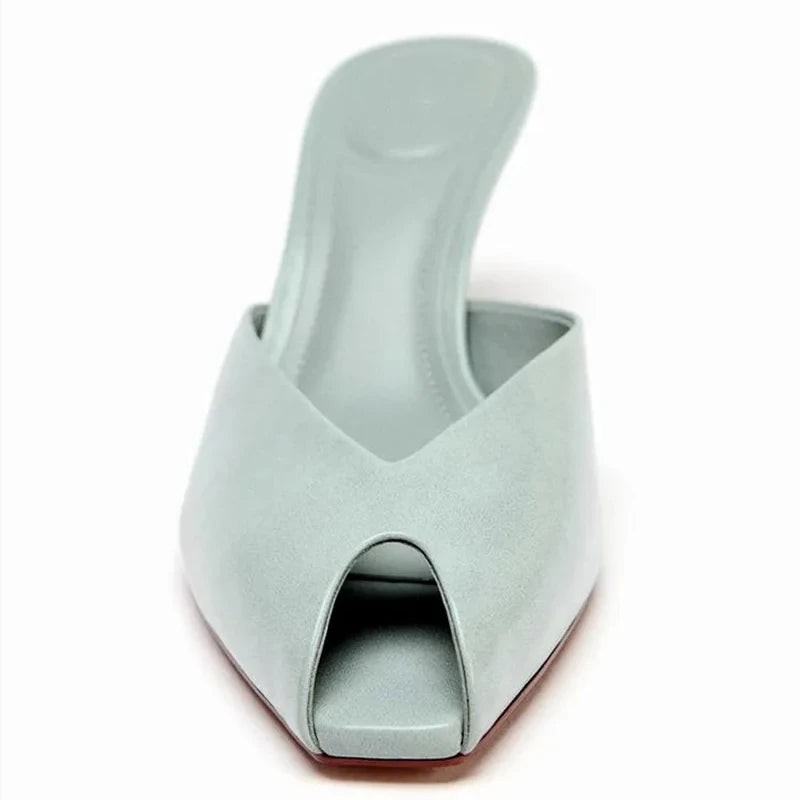 Brand High Heel Slippers Women High Quality Patent Leather