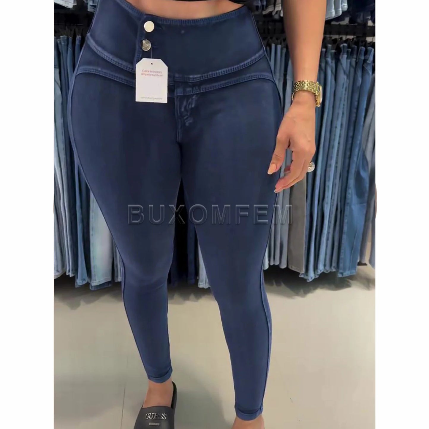 Jeans Denim Pants New 2025 Push Up Tight Pants Slim Fit Women's Stylish Bottoms
