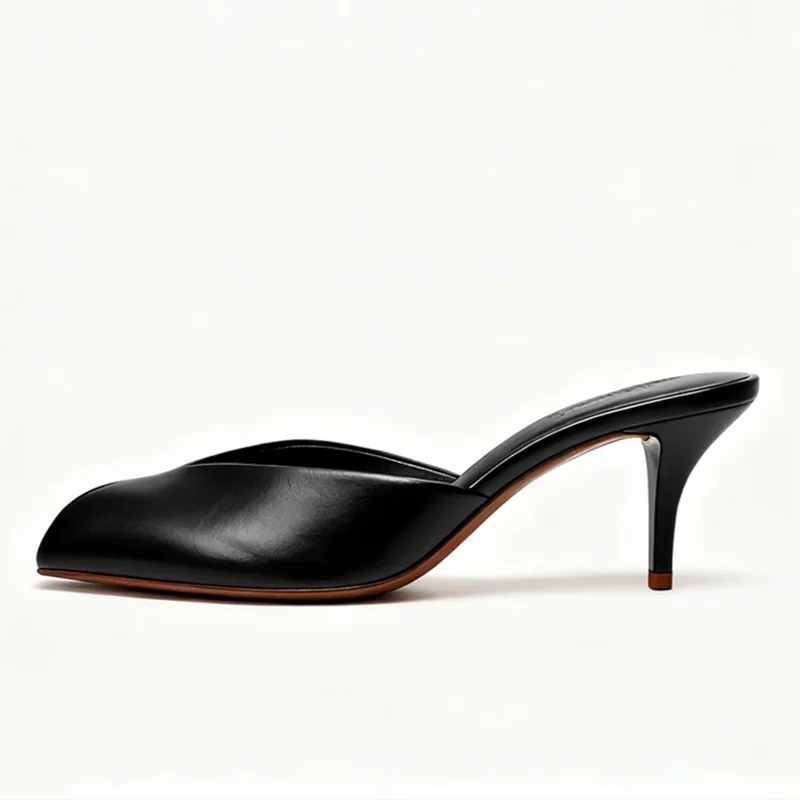 Brand High Heel Slippers Women High Quality Patent Leather