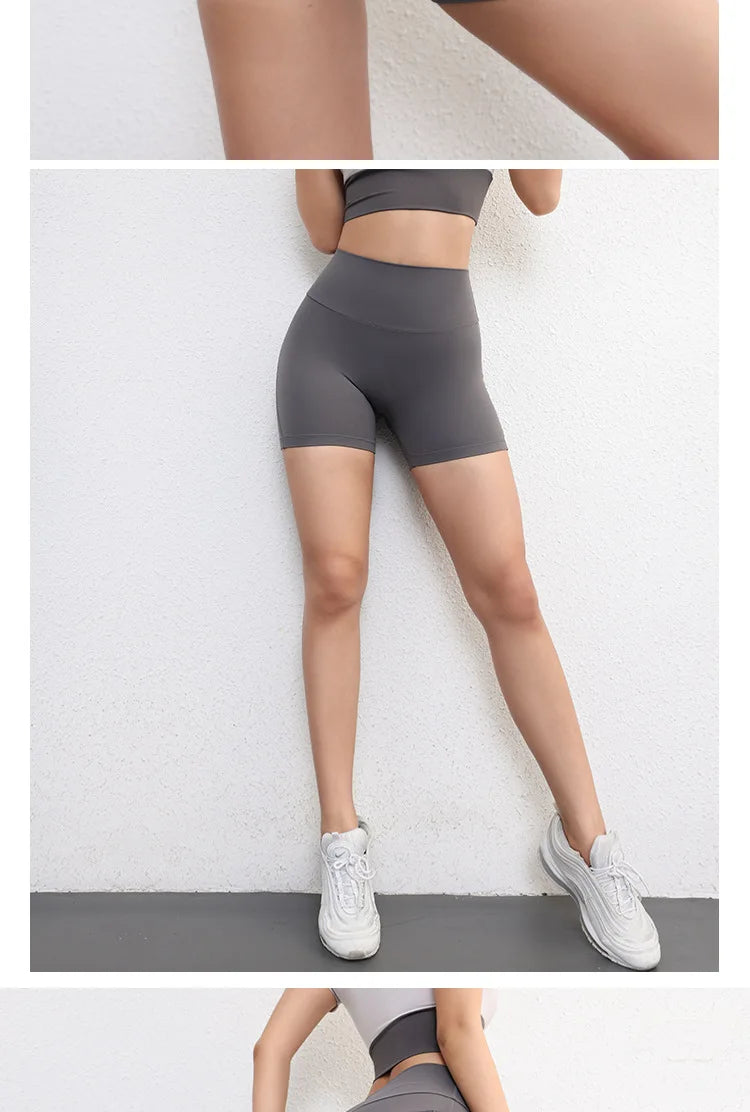 Yoga Fitness Shorts Women Workwear Style Leggings Stretchy High Waist Quick