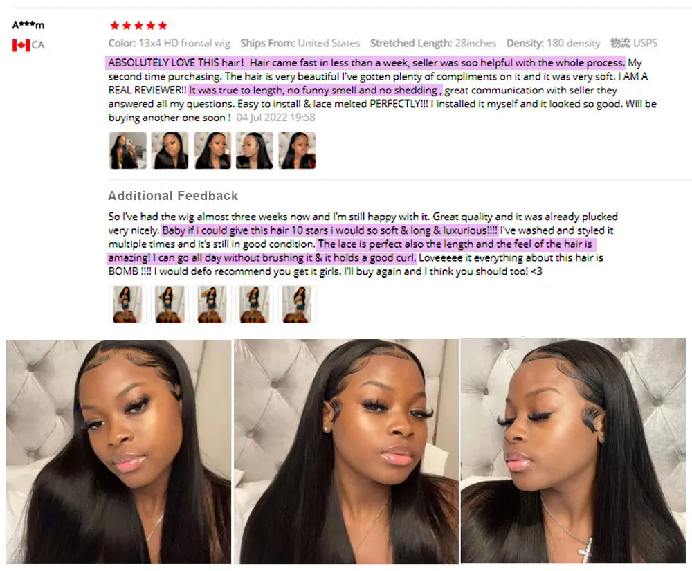 13x6 Straight Lace Front Wig 360 Lace Frontal Wig HD Transparent Lace Wigs For Women Human Hair 5x5 Closure Wig Brazilian 36Inch