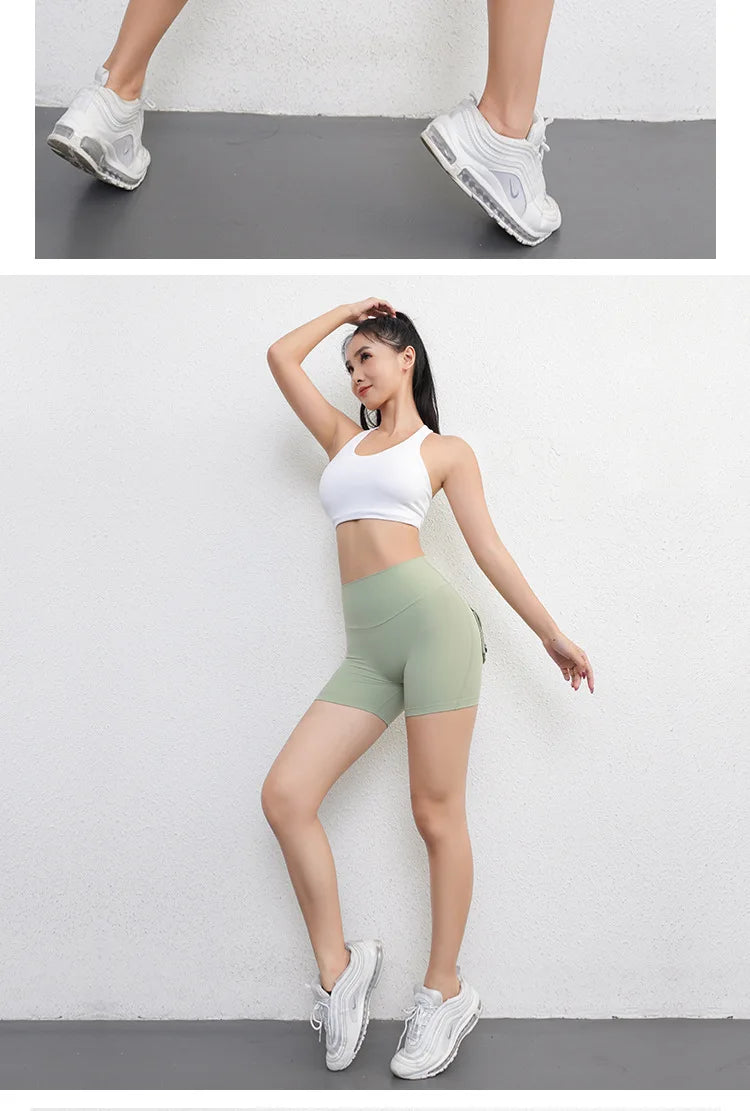 Yoga Fitness Shorts Women Workwear Style Leggings Stretchy High Waist Quick