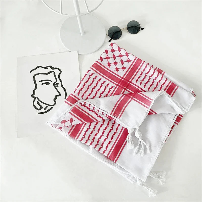 Arab Head Scarf Keffiyeh Middle Desert Shemagh Wrap Muslim Headwear Arabian Costume Scarf For Man - Lena & Miles Exquisite Boutique LLC.