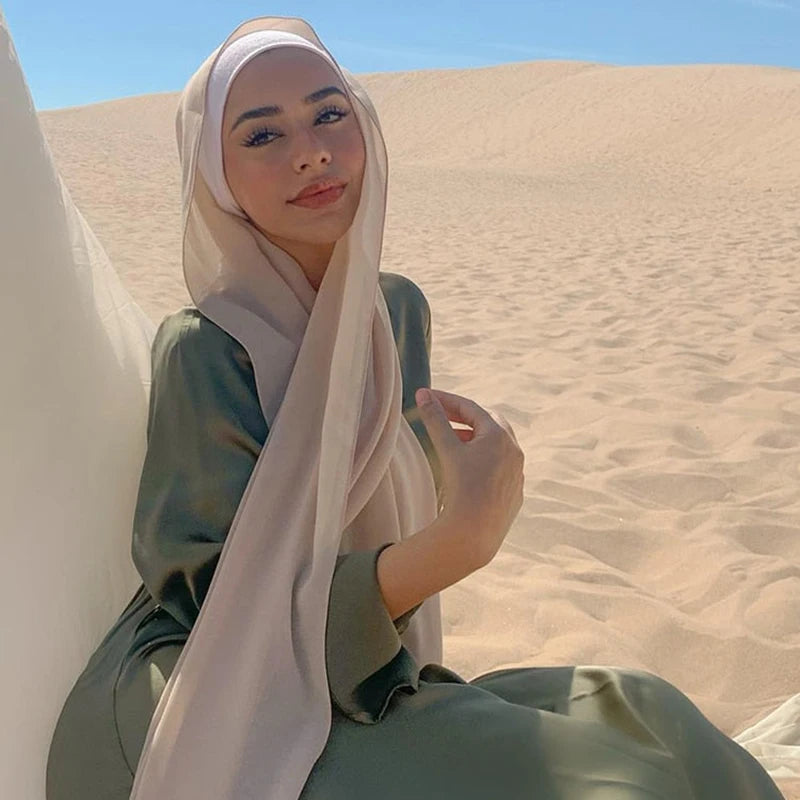 Women Muslim Chiffon Hijab Shawls Scarf Modal Cotton Jersey Hijabs Plain Soft For Woman Muslim Voile Head Wraps 70*180cm Islamic - Lena & Miles Exquisite Boutique LLC.
