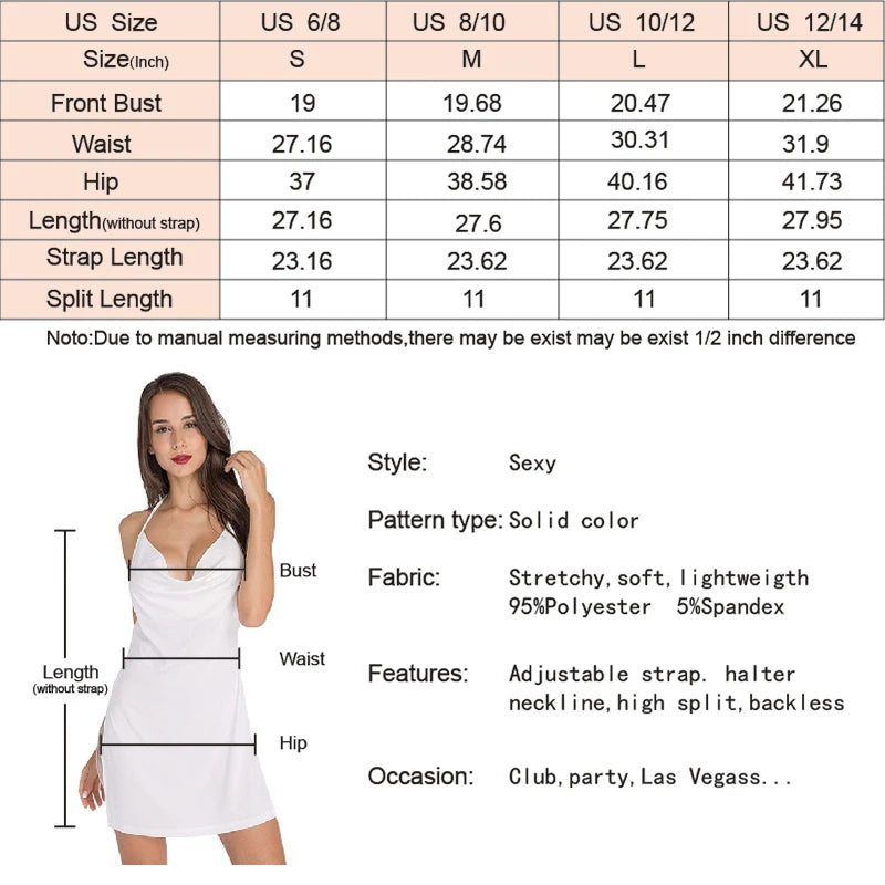 Y2K European And American Fashion Split Halter Neck V-neck Suspender Halter Evening Dress Sexy Suspender Nightgown Split Skirt