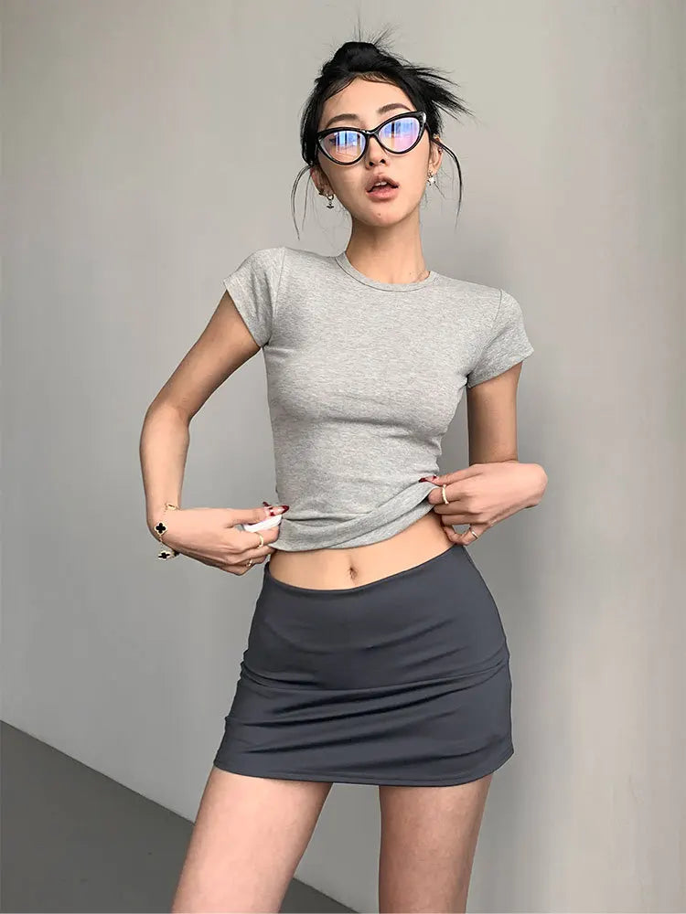 Women Fake Two-Piece Short Skirt Sexy Hip Lifting Yoga Short Skirt High