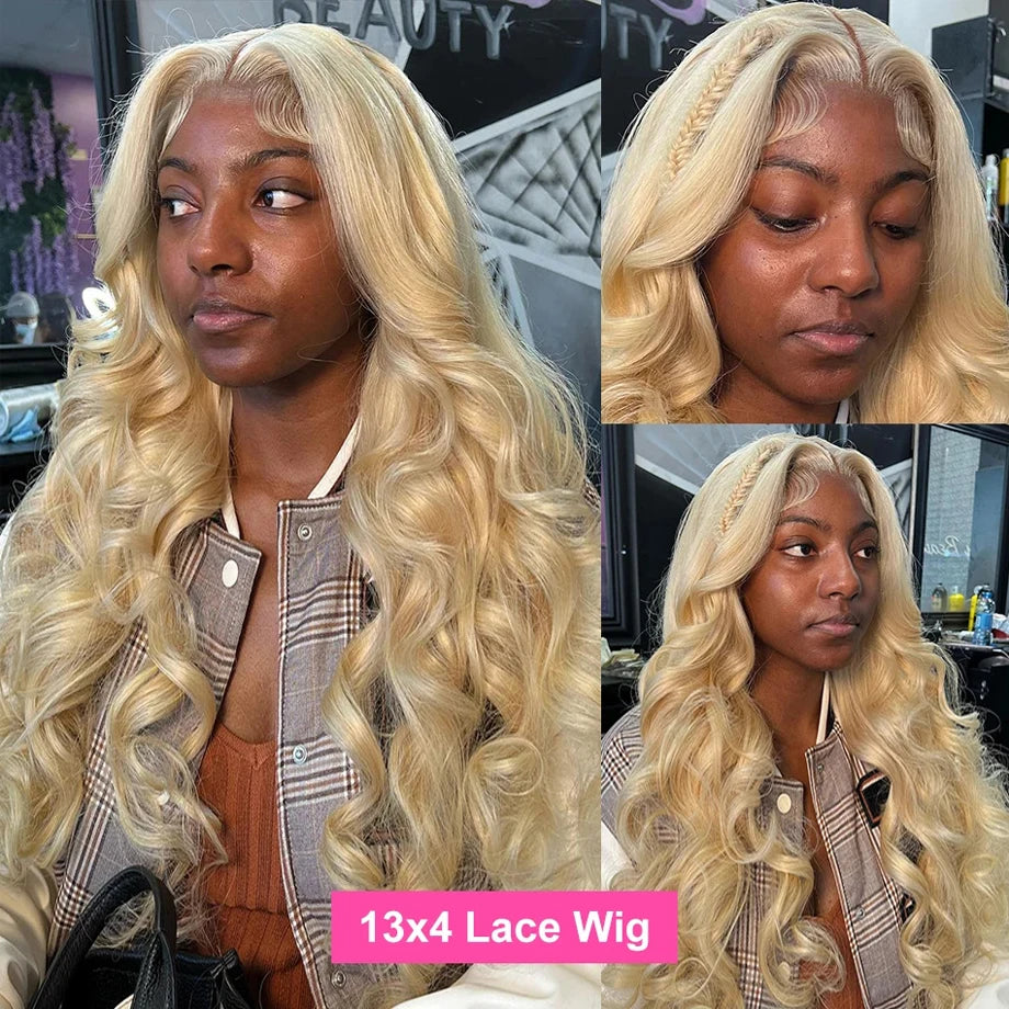 30 Inch Blonde Body Wave Lace Front Human Hair Wig 13x6 HD Lace Human Hair Wig 613 Pre Plucked 13x4 Lace Full Frontal Wigs 100%