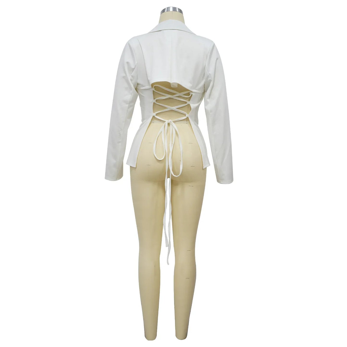 Women Suit Coat Single Button Lapel Deep V Neck Blazer Solid Color Formal Business