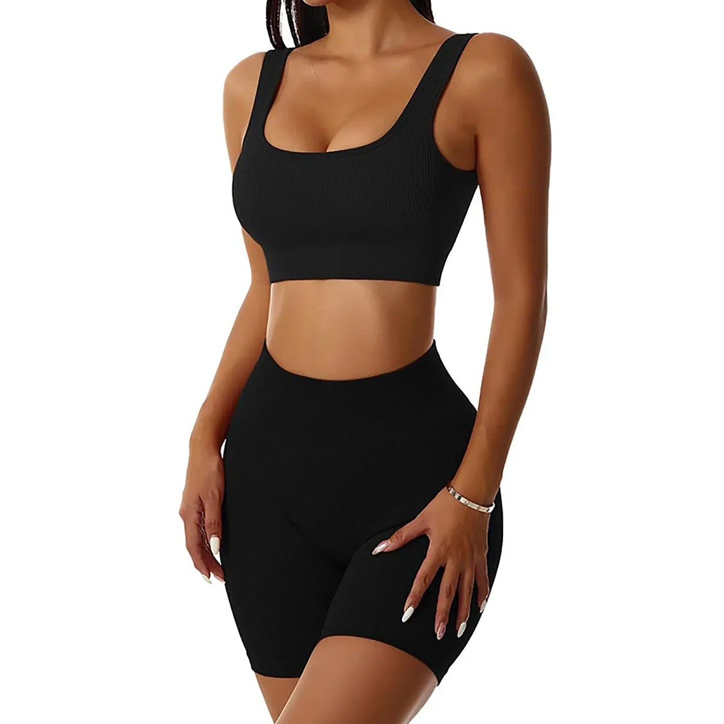 Women Thread Gym Shorts Seamless Elastic Shorts High Waist Hip Liftting Fitness Fashion Tights Gym Workout Running Yoga Shorts