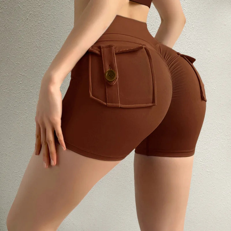 Yoga Fitness Shorts Women Workwear Style Leggings Stretchy High Waist Quick