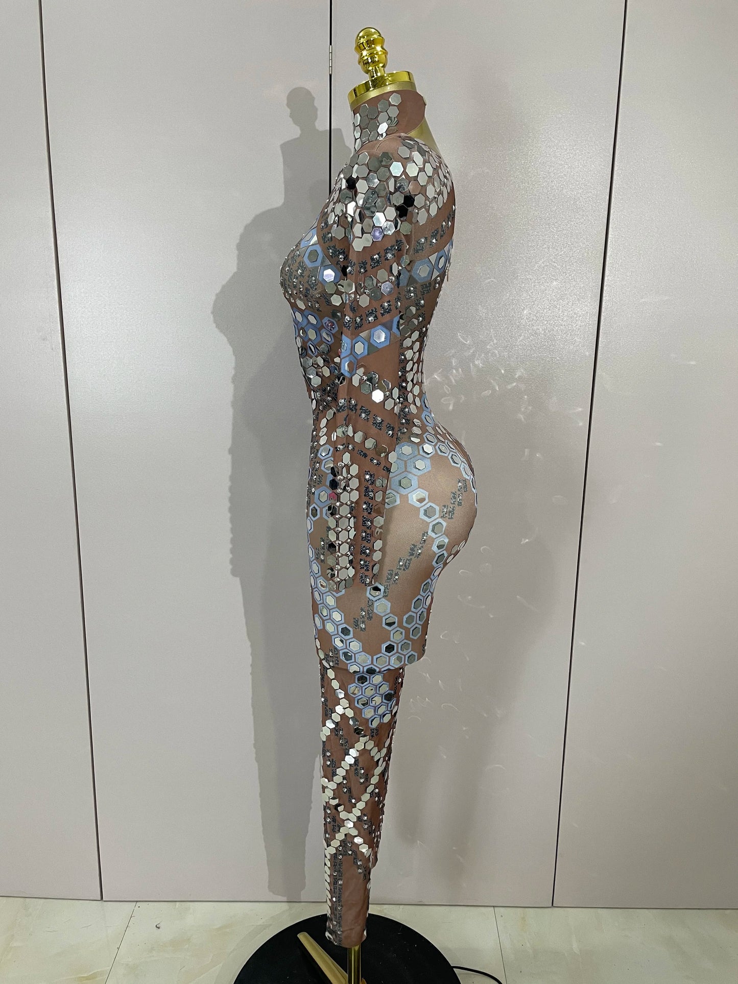 Women Prom Dancer Singer Costume Evening Birthday Show Stage Outfit