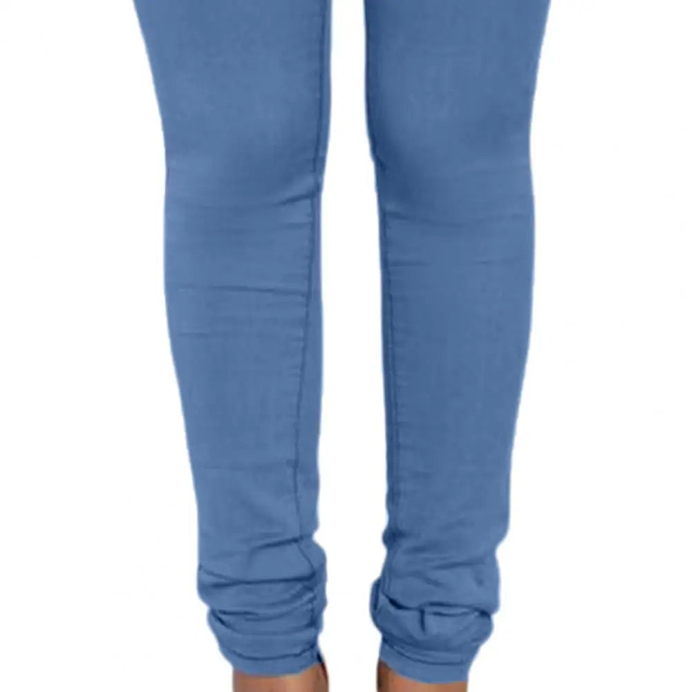 Pencil Pants Stretchy Button Zipper Access Control Lady Pants