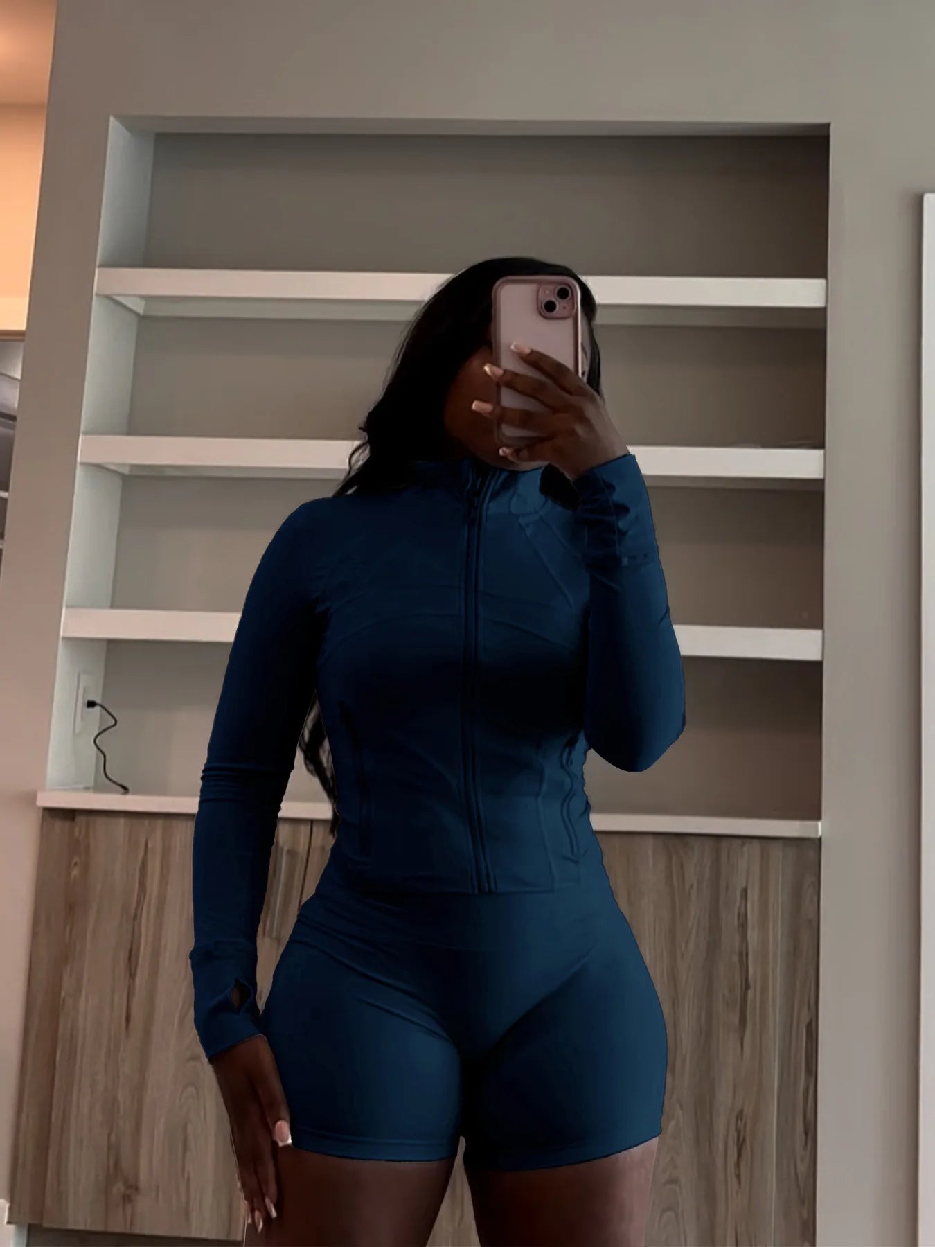 Bodycon Zipper Crop Top Women Tracksuits Sets+Trousers Women Black Gray 2 Two Pieces Matching Leggings Shorts Suits