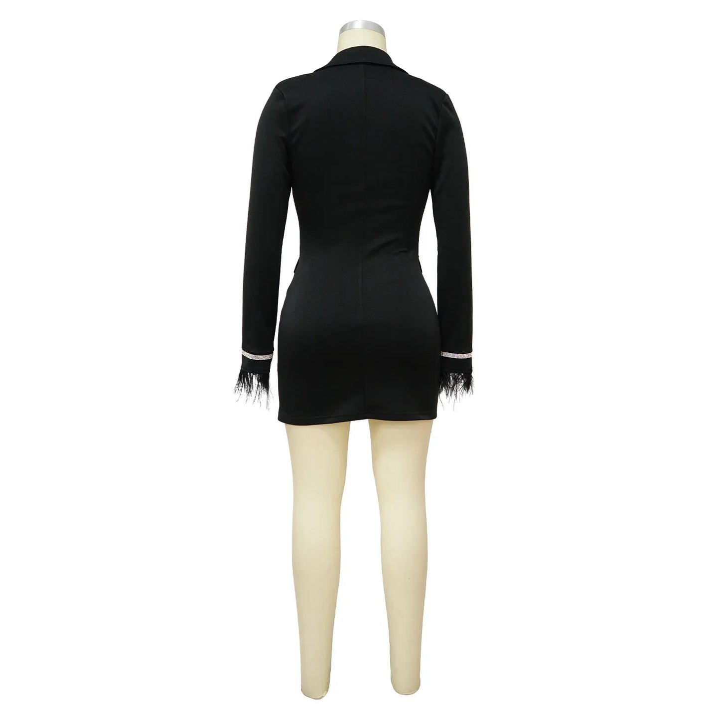 Women Blazer 2024 Spring Slim V Collar Long Sleeve Elegant Female Suit Double