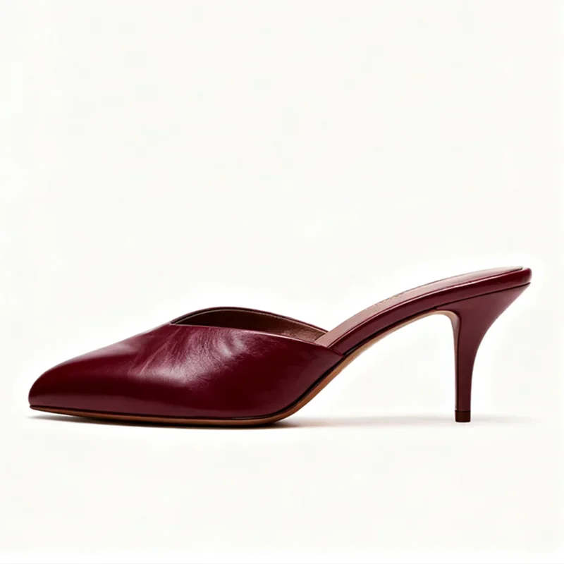 Brand High Heel Slippers Women High Quality Patent Leather