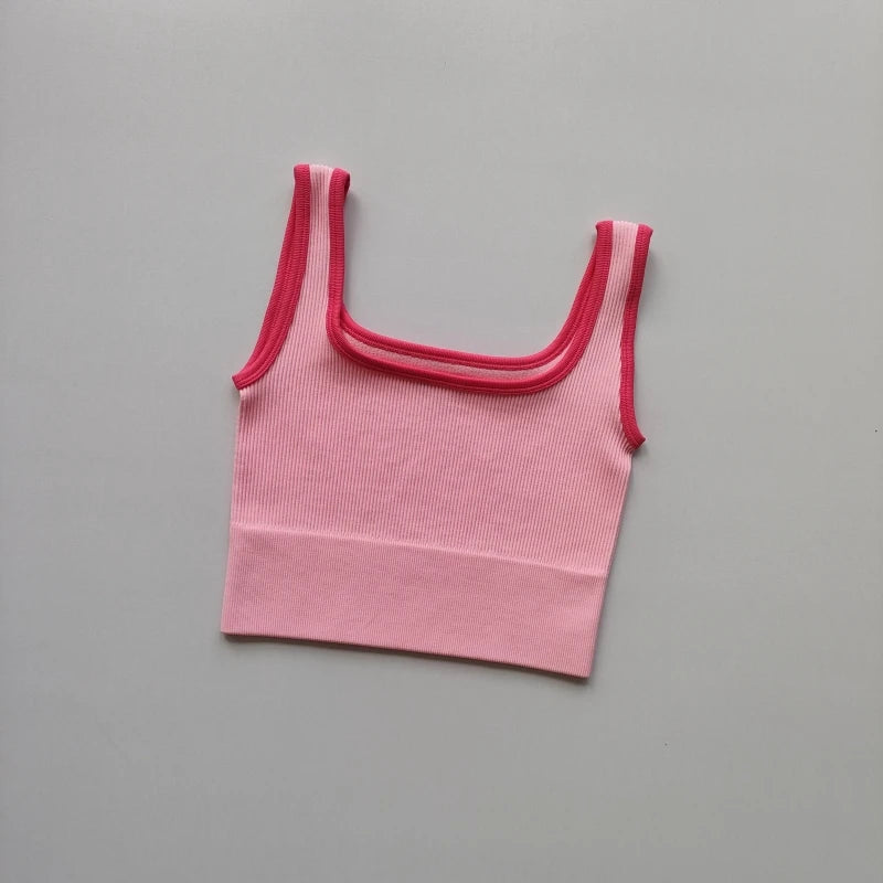 Yoga Vest Women Sports Vest Gym Crop Fitness Running Short Vest