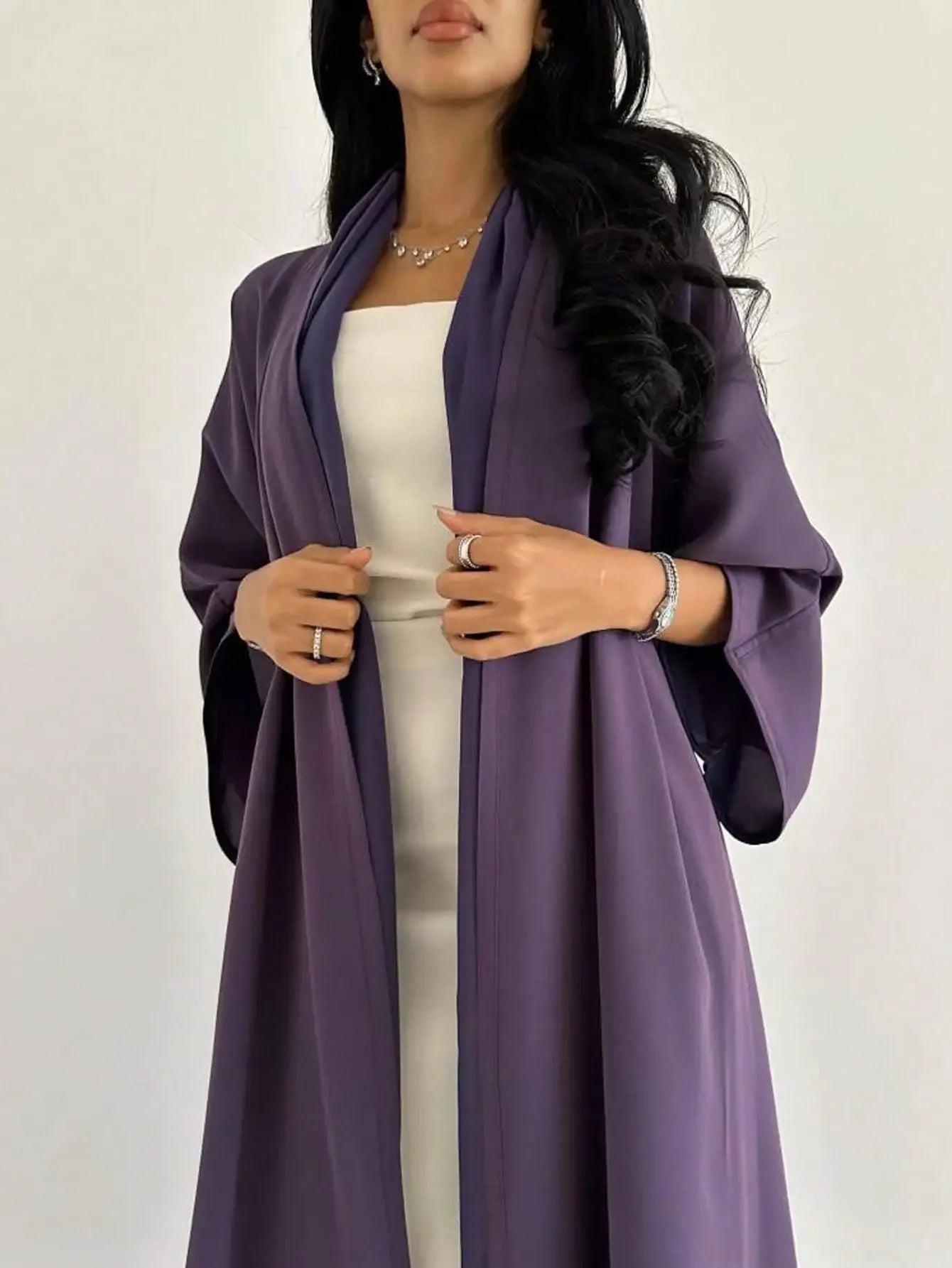 Middle-East Women Full Sleeve Loose Abaya Muslim Islamic Abayas Turkey Kaftans Jilbabs Islamic Maxi Dresses Worn on Both Sides