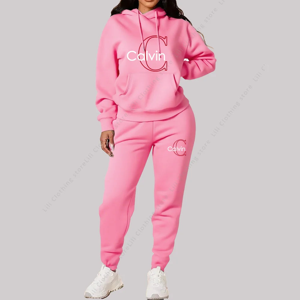 Tracksuit Aesthetic Designer Clothes Trend Sportswear High quality Hoodies Sweatpants 2 piece Outfits Women Sets
