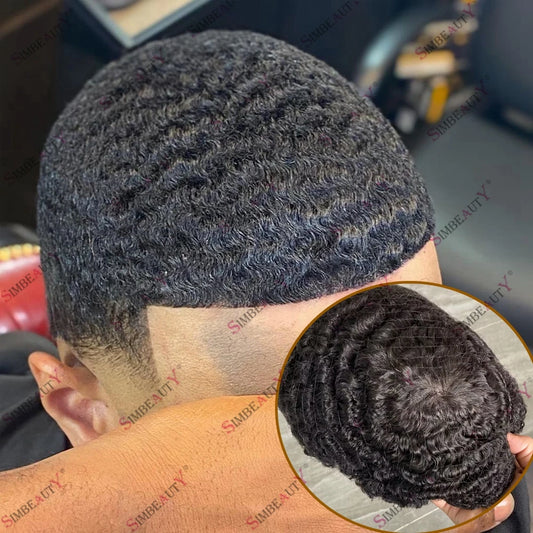 Breathable Mono Lace Top Human Hair Black Men's Hairstyle Cheap Toupee for Afro Men Hairloss Solution Prosthesis Hairpiece Unit