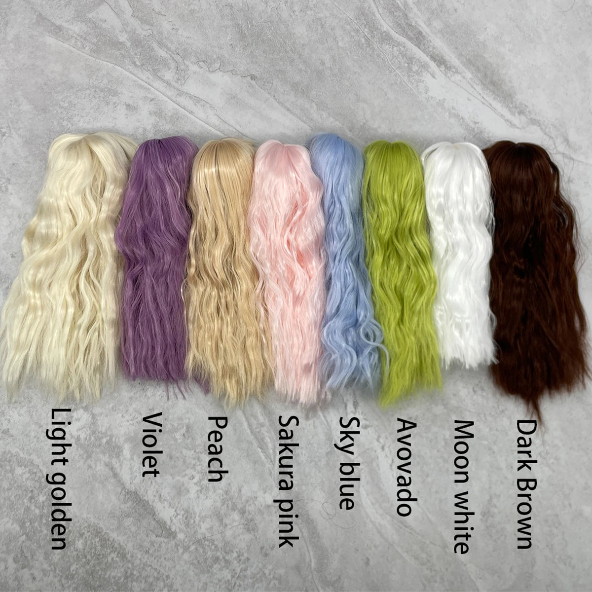 1/6 BJD Doll Wig Long Water Wave Long Curly Synthetic Wig For Girls DIY Makeup Accessories BJD Doll Hair Bundle Elegant Fashion