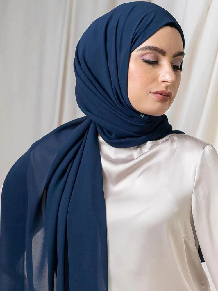 Clearance_Classic Muslim Girl Chiffon Hijab Scarf Women Long Head Wrap For Women Wedding Hijabs Scarves Veil 180*70cm Headscarf_