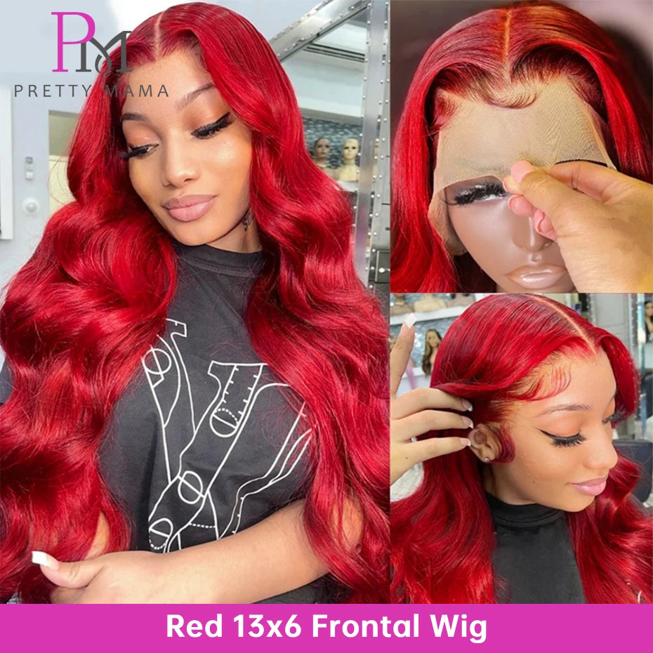 13x6 Red Wigs Lace Front Human Hair Wigs Brazilian Body Wave 613 Blonde Lace Frontal Wig 30 32 34 Inch Lace Front Wig Human Hair
